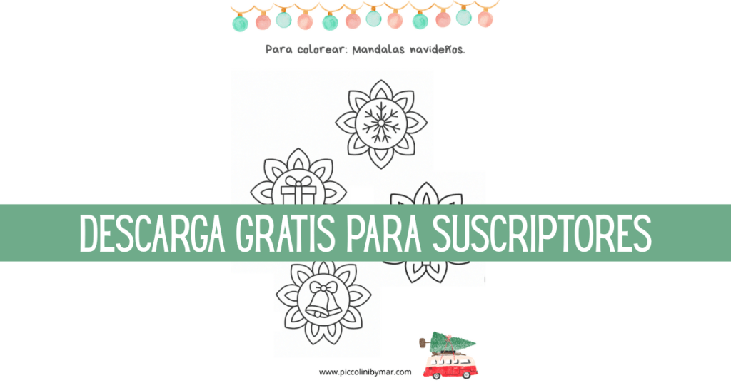 Imprimible gratis – Mandalas navideños: Para colorear, recortar y colgar en el&nbsp;arbolito.