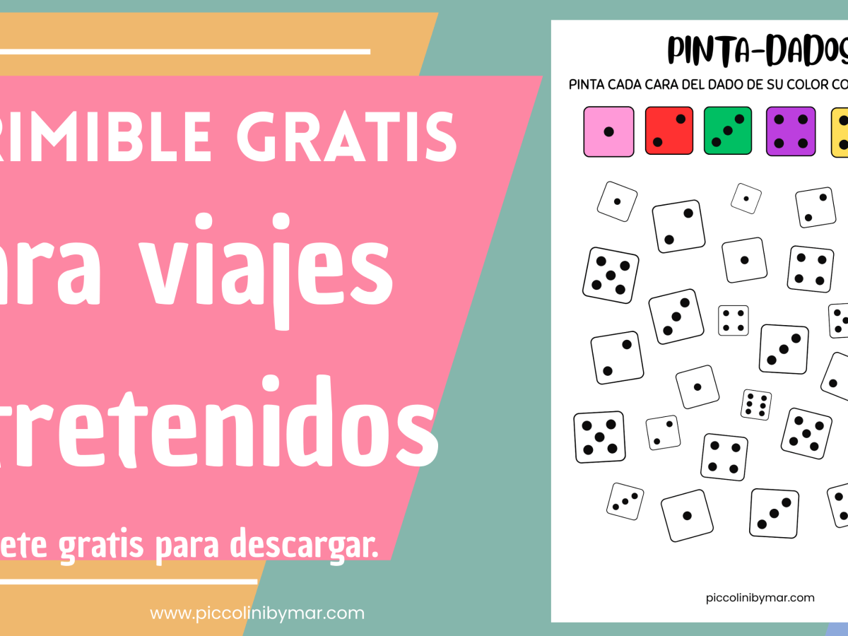 Imprimible gratis – Pinta Dados: Cuenta y&nbsp;colorea.